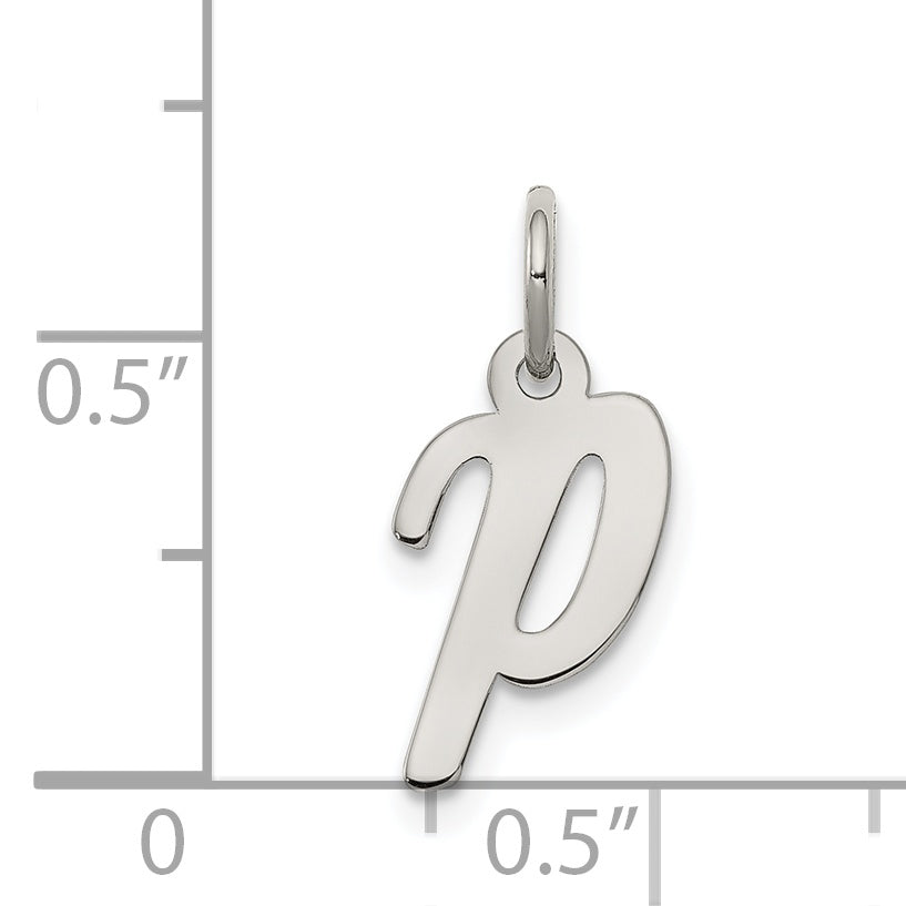 Sterlingsilber Rhodiniert Schreibschrift Buchstabe P Initiale Charm