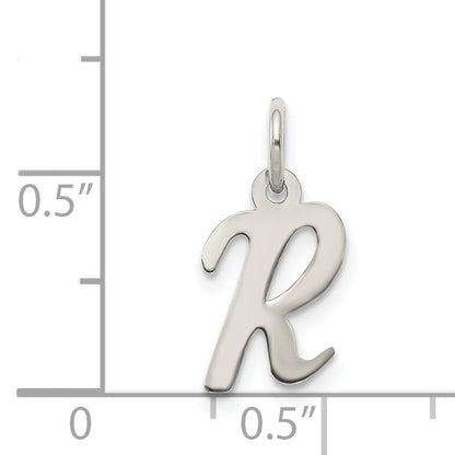 Sterlingsilber Rhodiniert Schreibschrift Buchstabe R Initiale Charm