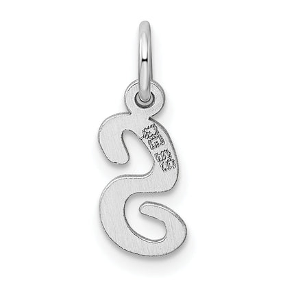 Sterlingsilber Rhodiniert Schreibschrift Buchstabe S Initiale Charm