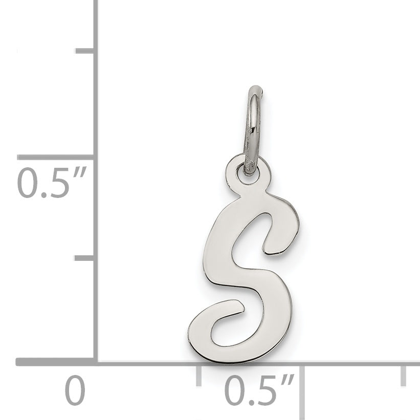 Sterlingsilber Rhodiniert Schreibschrift Buchstabe S Initiale Charm