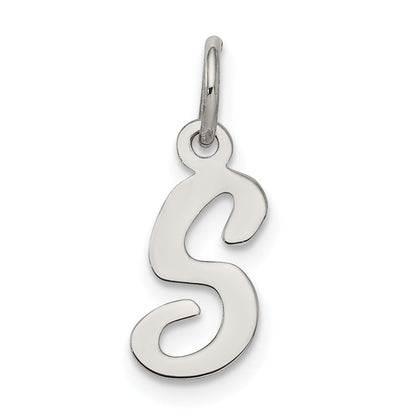 Sterlingsilber Rhodiniert Schreibschrift Buchstabe S Initiale Charm
