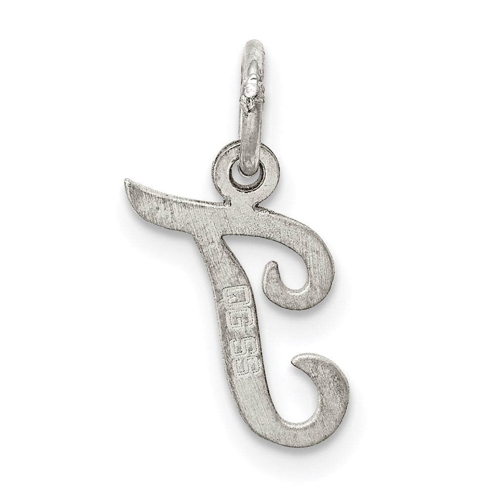 Sterlingsilber Rhodiniert Schreibschrift Buchstabe T Initiale Charm