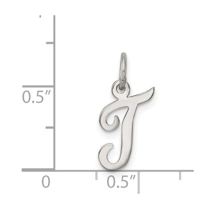 Sterlingsilber Rhodiniert Schreibschrift Buchstabe T Initiale Charm