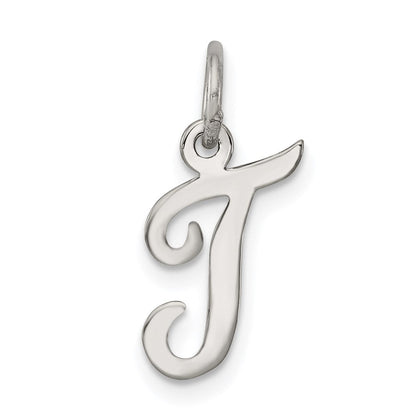 Sterlingsilber Rhodiniert Schreibschrift Buchstabe T Initiale Charm