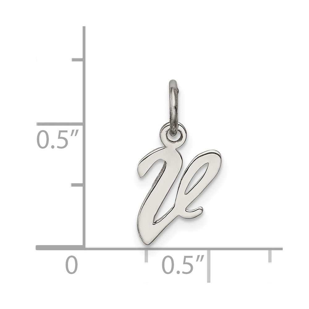 Sterlingsilber Rhodiniert Schreibschrift Buchstabe V Initiale Charm