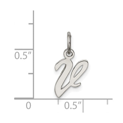 Sterlingsilber Rhodiniert Schreibschrift Buchstabe V Initiale Charm