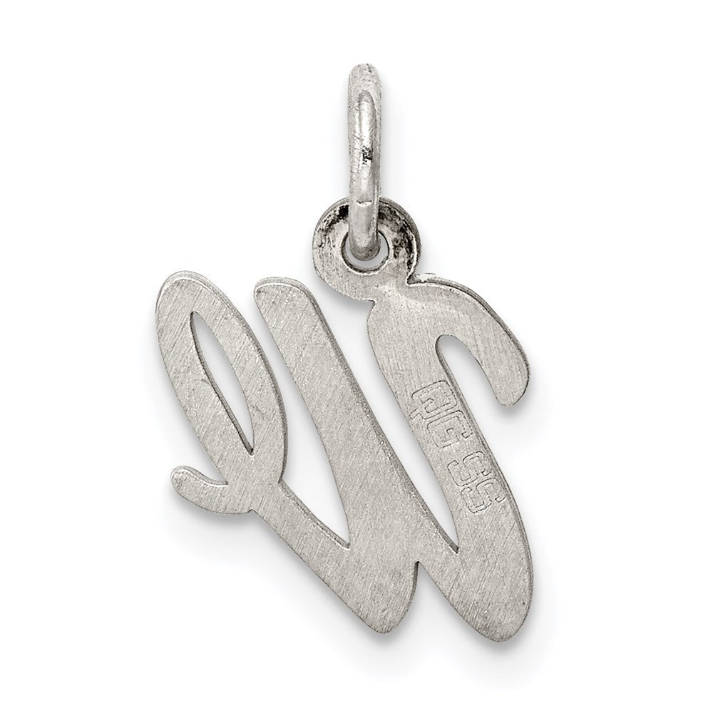Sterlingsilber Rhodiniert Schreibschrift Buchstabe W Initiale Charm