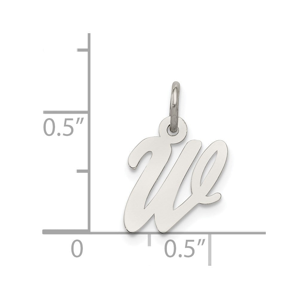 Sterlingsilber Rhodiniert Schreibschrift Buchstabe W Initiale Charm