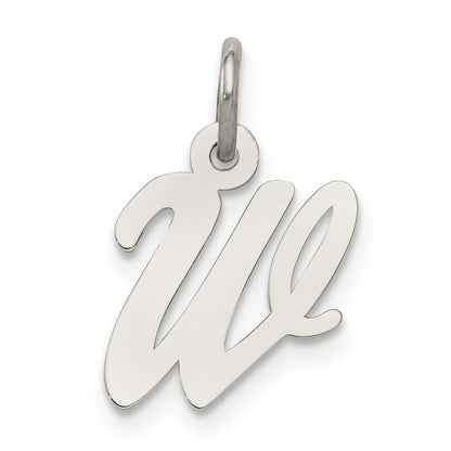 Sterlingsilber Rhodiniert Schreibschrift Buchstabe W Initiale Charm