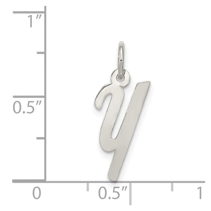 Sterlingsilber Rhodiniert Klein Schreibschrift Buchstabe Y Initiale Charm