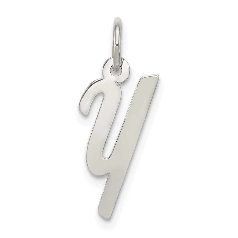 Sterlingsilber Rhodiniert Klein Schreibschrift Buchstabe Y Initiale Charm