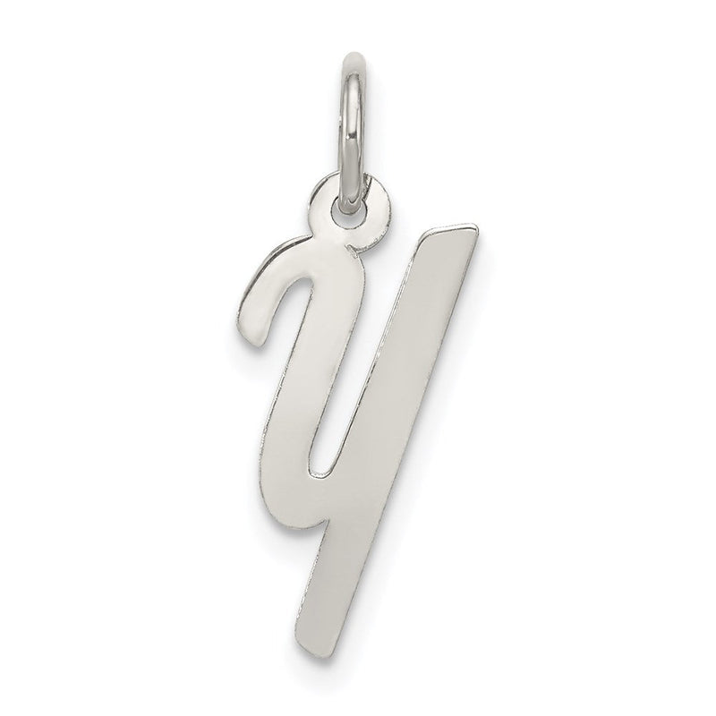 Sterlingsilber Rhodiniert Klein Schreibschrift Buchstabe Y Initiale Charm