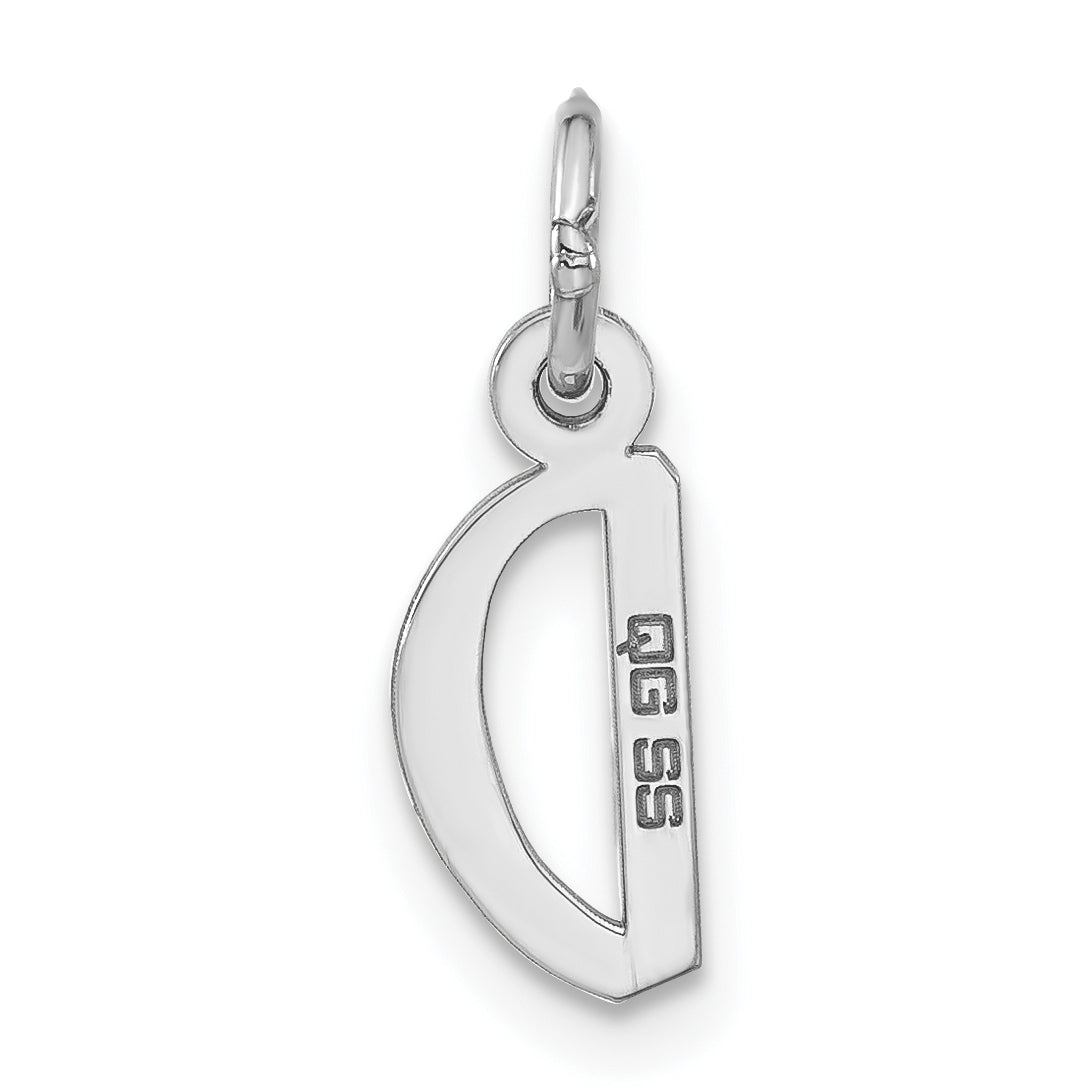 Sterlingsilber Poliert Klein Schräg Block Initiale D Charm