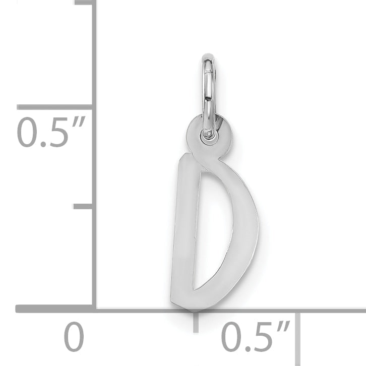 Sterlingsilber Poliert Klein Schräg Block Initiale D Charm