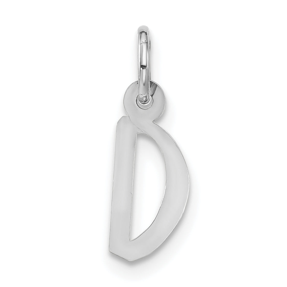 Sterlingsilber Poliert Klein Schräg Block Initiale D Charm