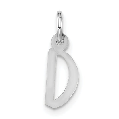 Sterlingsilber Poliert Klein Schräg Block Initiale D Charm