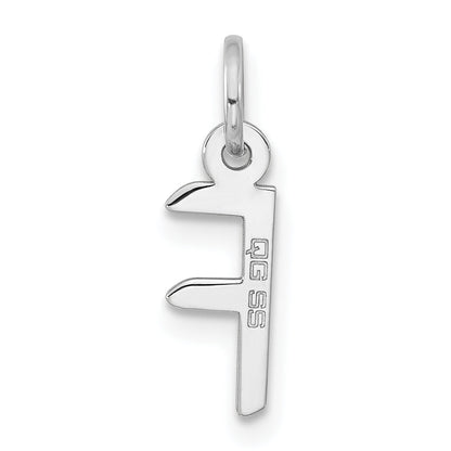 Sterlingsilber Poliert Klein Schräg Block Initiale F Charm