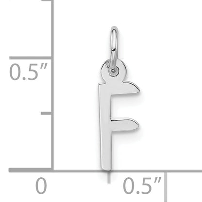 Sterlingsilber Poliert Klein Schräg Block Initiale F Charm