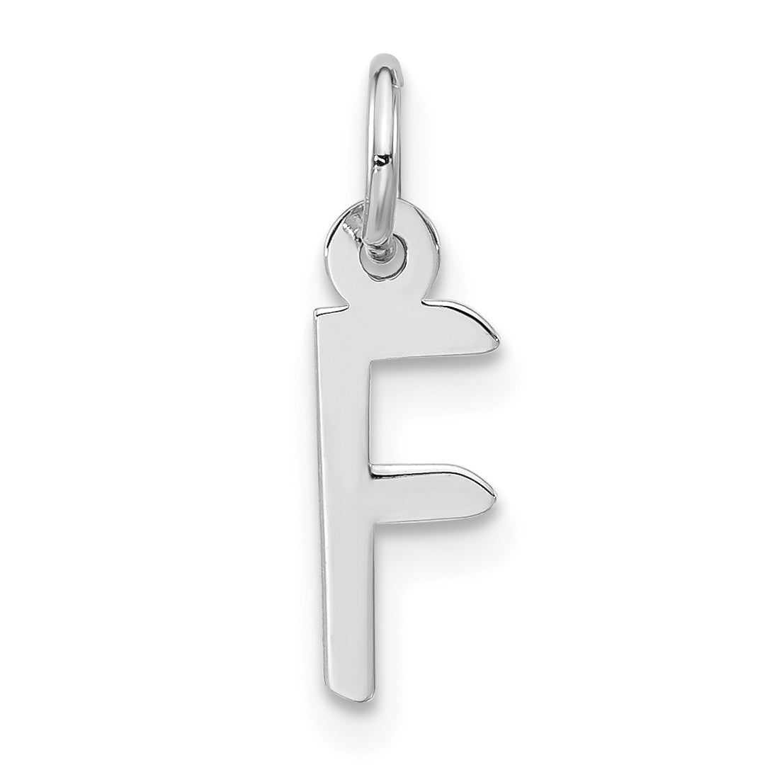 Sterlingsilber Poliert Klein Schräg Block Initiale F Charm