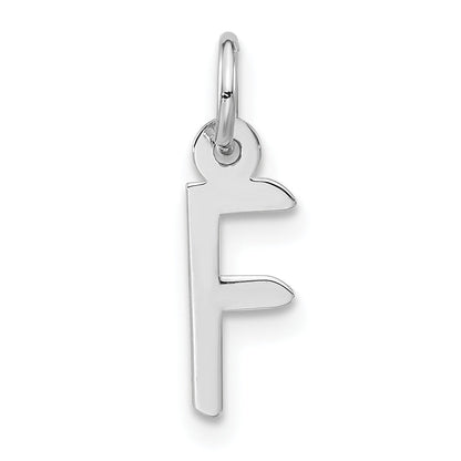 Sterlingsilber Poliert Klein Schräg Block Initiale F Charm