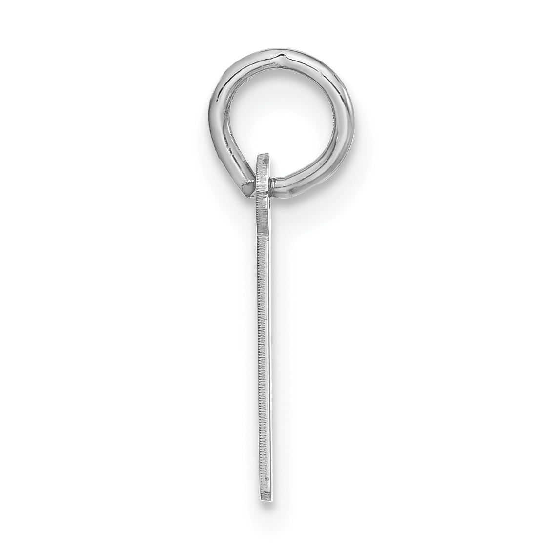 Sterlingsilber Poliert Klein Schräg Block Initiale I Charm