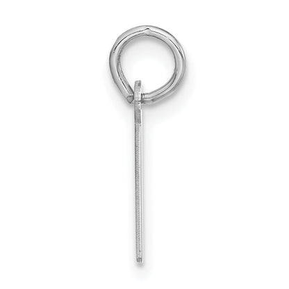 Sterlingsilber Poliert Klein Schräg Block Initiale I Charm
