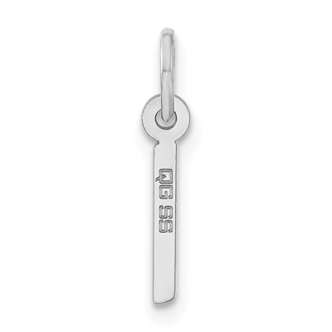 Sterlingsilber Poliert Klein Schräg Block Initiale I Charm