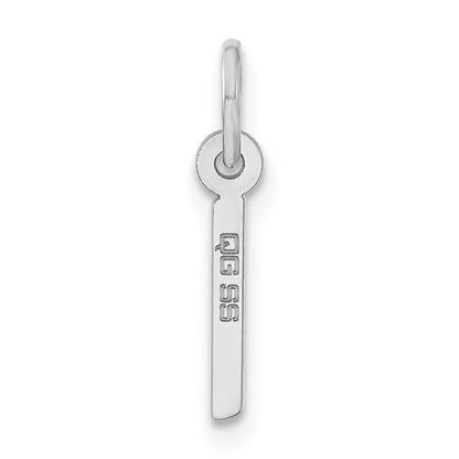 Sterlingsilber Poliert Klein Schräg Block Initiale I Charm