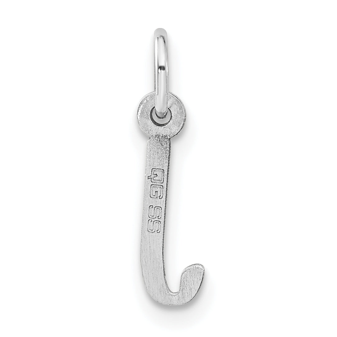 Sterlingsilber Rhodiniert Klein Schräg Block Initiale J Charm