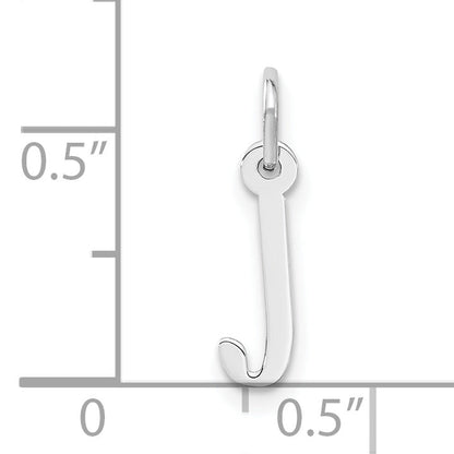 Sterlingsilber Rhodiniert Klein Schräg Block Initiale J Charm