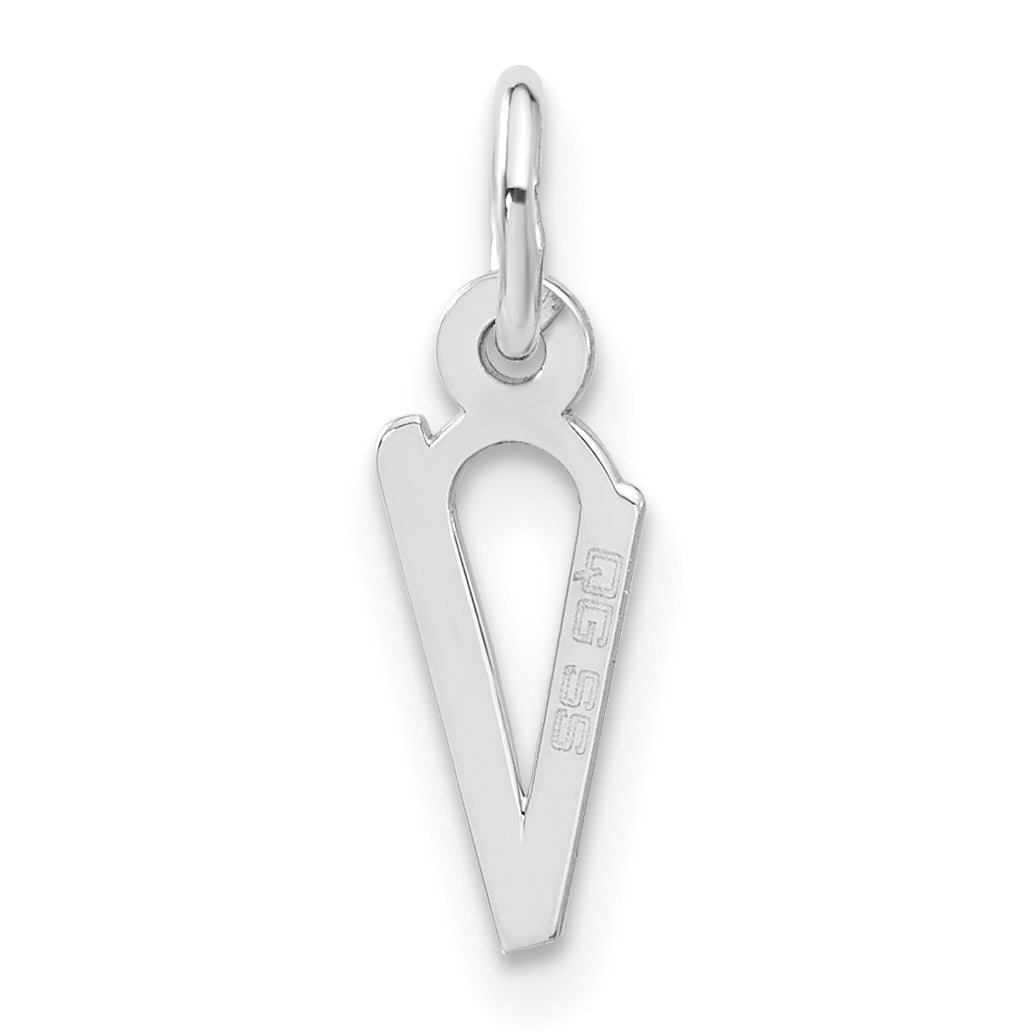 Sterlingsilber Klein Schräg Block Initiale V Charm