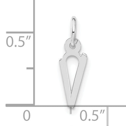 Sterlingsilber Klein Schräg Block Initiale V Charm