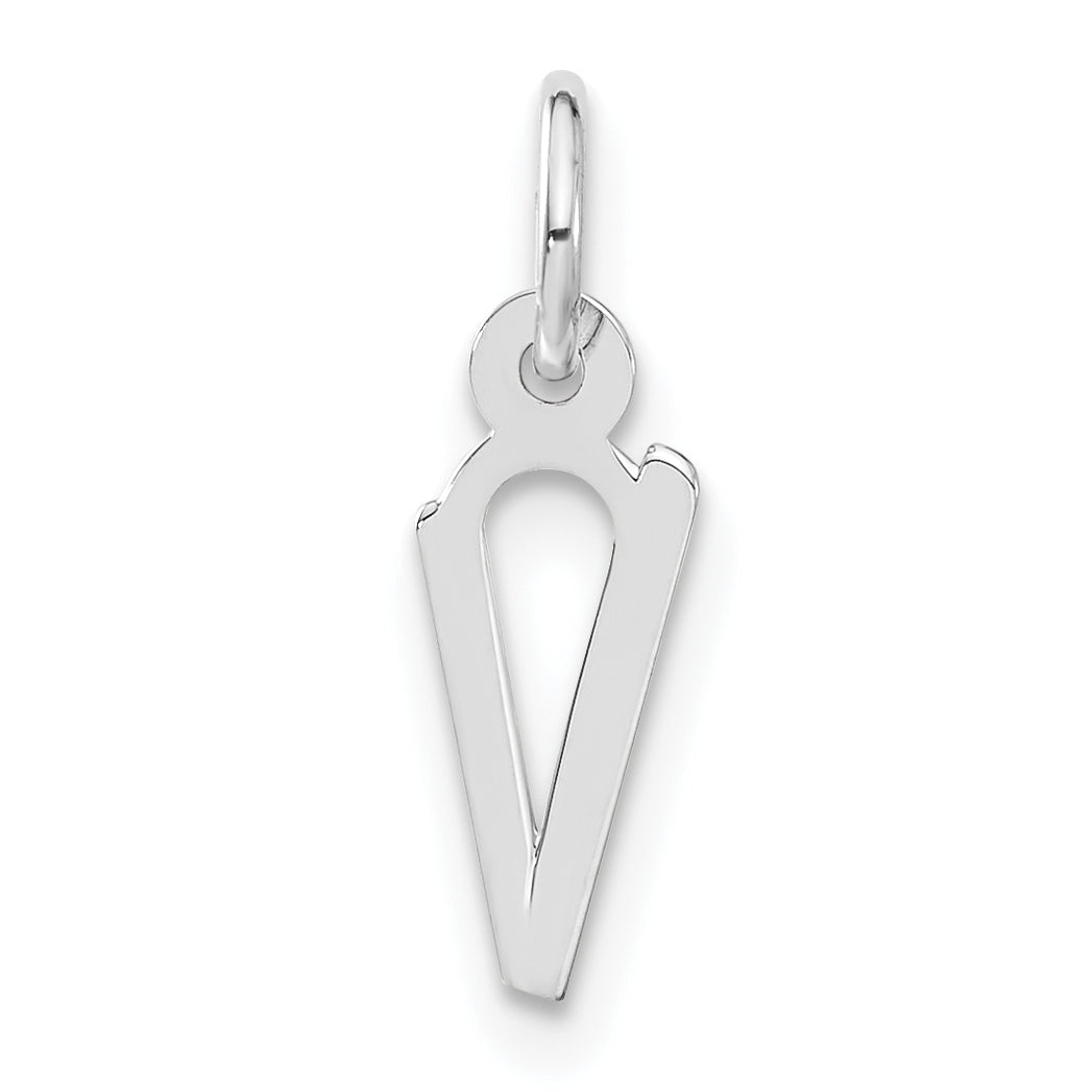 Sterlingsilber Klein Schräg Block Initiale V Charm