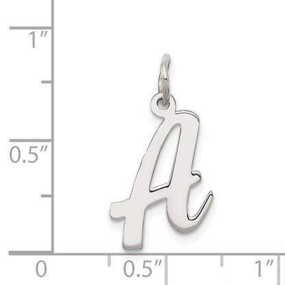 Sterlingsilber Rhodiniert Schreibschrift Buchstabe A Initiale Charm