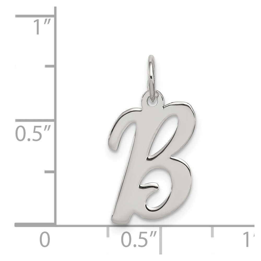 Sterlingsilber Rhodiniert Schreibschrift Buchstabe B Initiale Charm