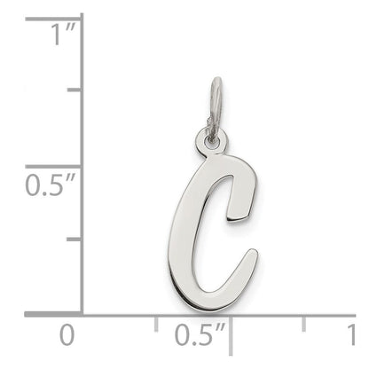 Sterlingsilber Rhodiniert Schreibschrift Buchstabe C Initiale Charm