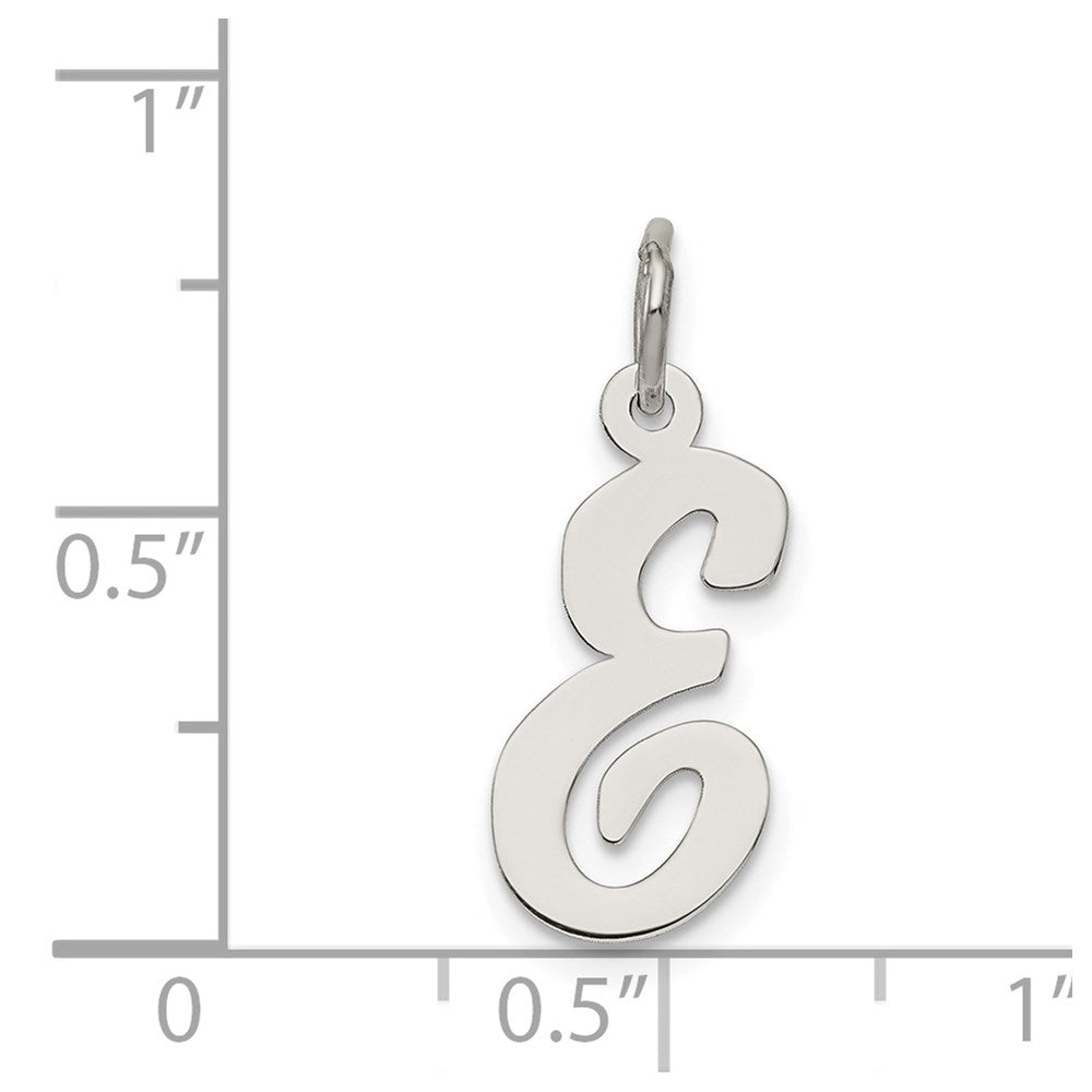 Sterlingsilber Rhodiniert Schreibschrift Buchstabe E Initiale Charm