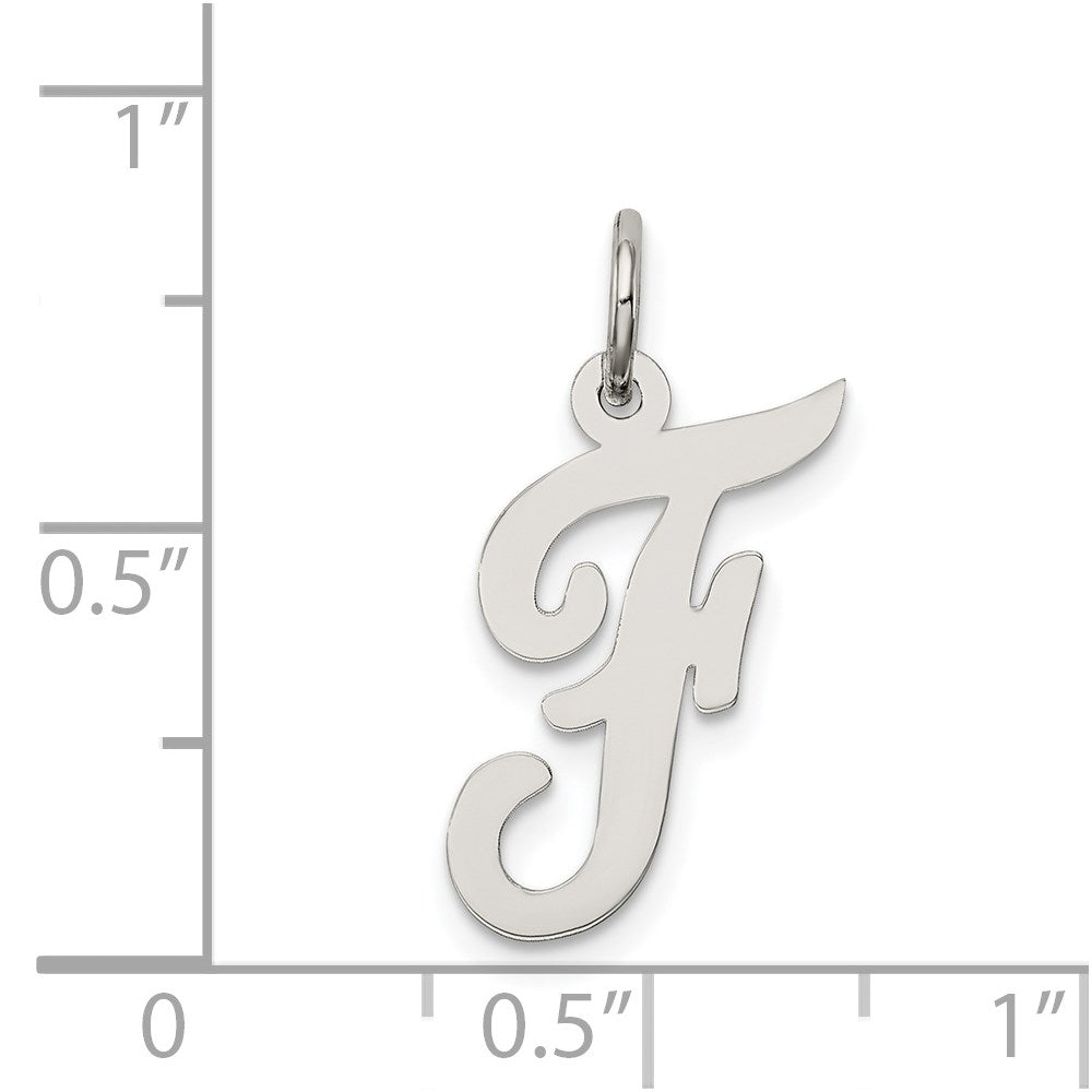 Sterlingsilber Rhodiniert Schreibschrift Buchstabe F Initiale Charm