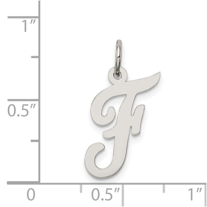 Sterlingsilber Rhodiniert Schreibschrift Buchstabe F Initiale Charm