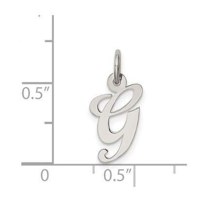 Sterlingsilber Rhodiniert Schreibschrift Buchstabe G Initiale Charm