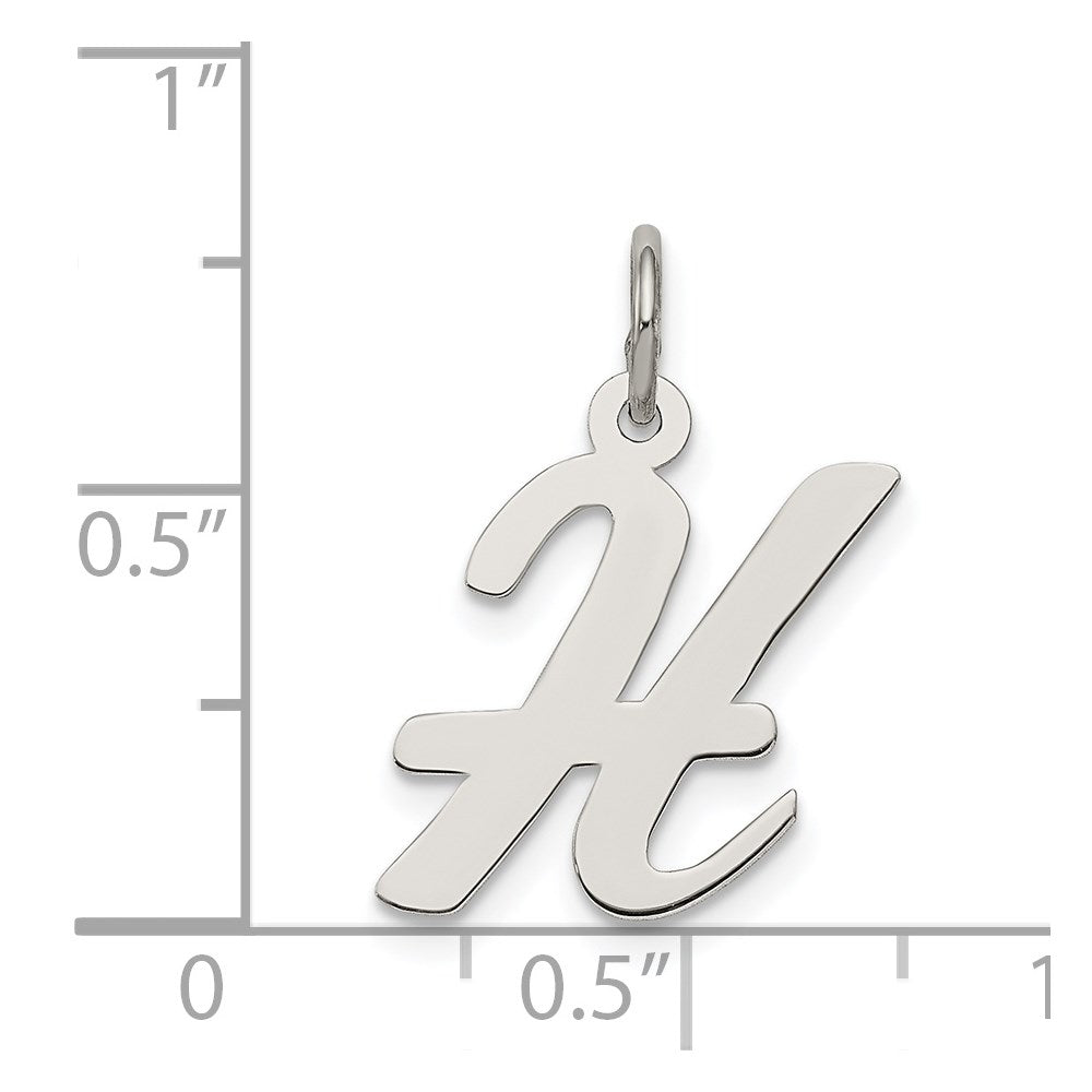 Sterlingsilber Rhodiniert Schreibschrift Buchstabe H Initiale Charm