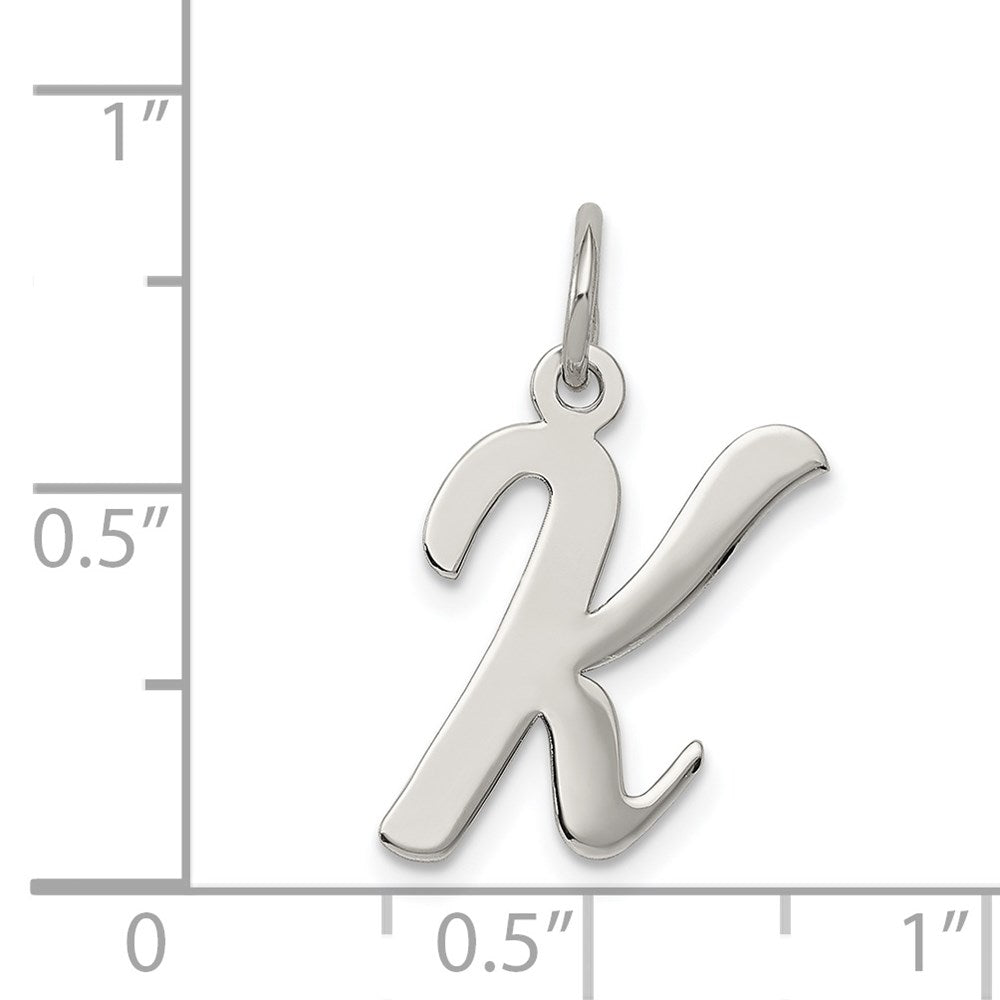 Sterlingsilber Rhodiniert Schreibschrift Buchstabe K Initiale Charm