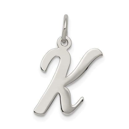 Sterlingsilber Rhodiniert Schreibschrift Buchstabe K Initiale Charm