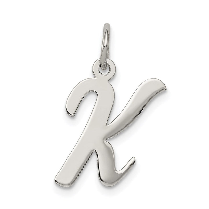 Sterlingsilber Rhodiniert Schreibschrift Buchstabe K Initiale Charm