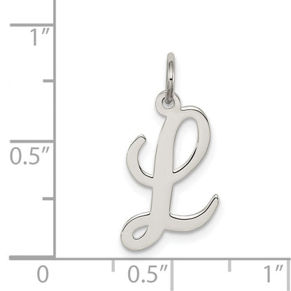 Sterlingsilber Rhodiniert Schreibschrift Buchstabe L Initiale Charm