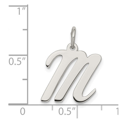 Sterlingsilber Rhodiniert Schreibschrift Buchstabe M Initiale Charm