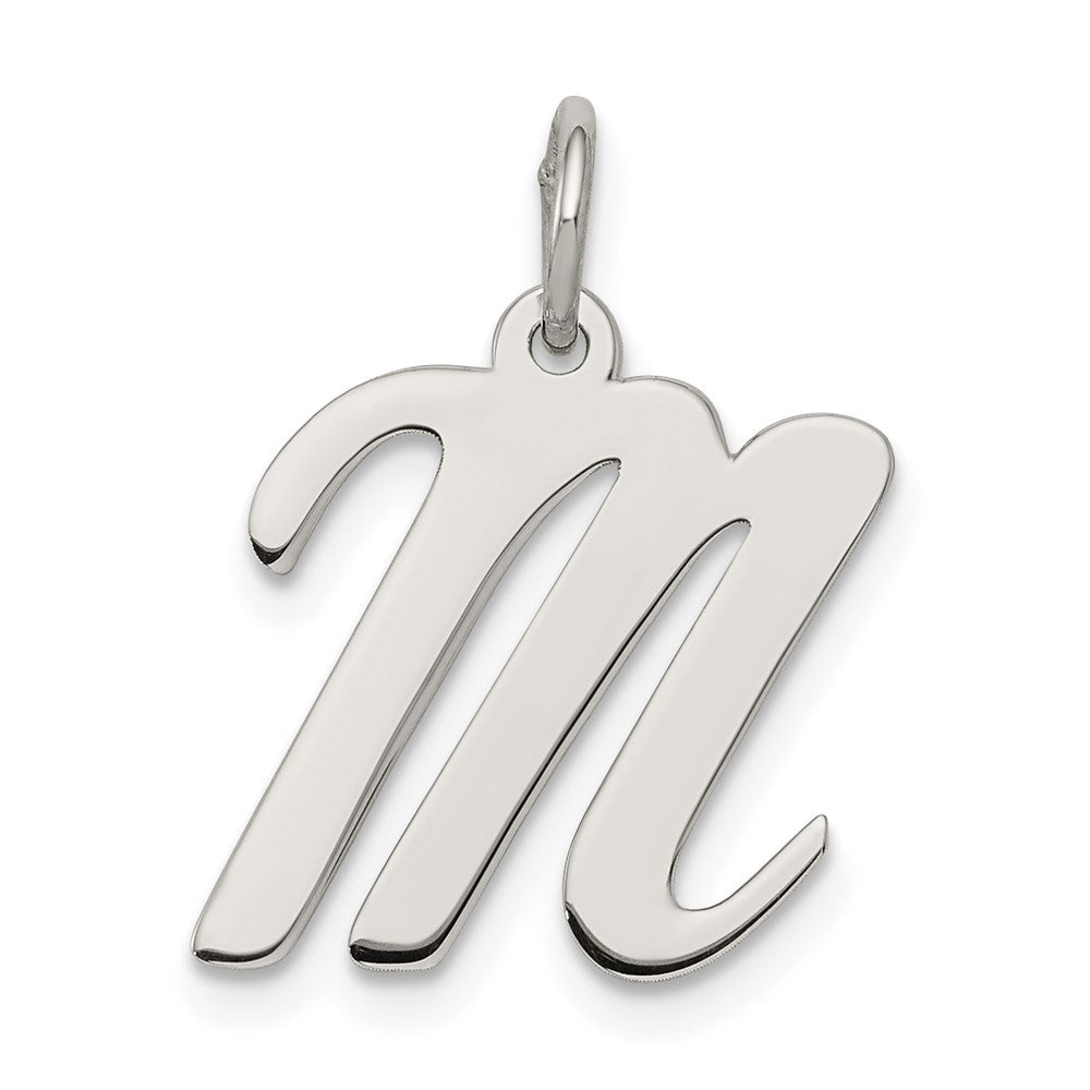 Sterlingsilber Rhodiniert Schreibschrift Buchstabe M Initiale Charm