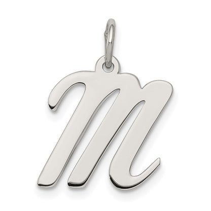 Sterlingsilber Rhodiniert Schreibschrift Buchstabe M Initiale Charm