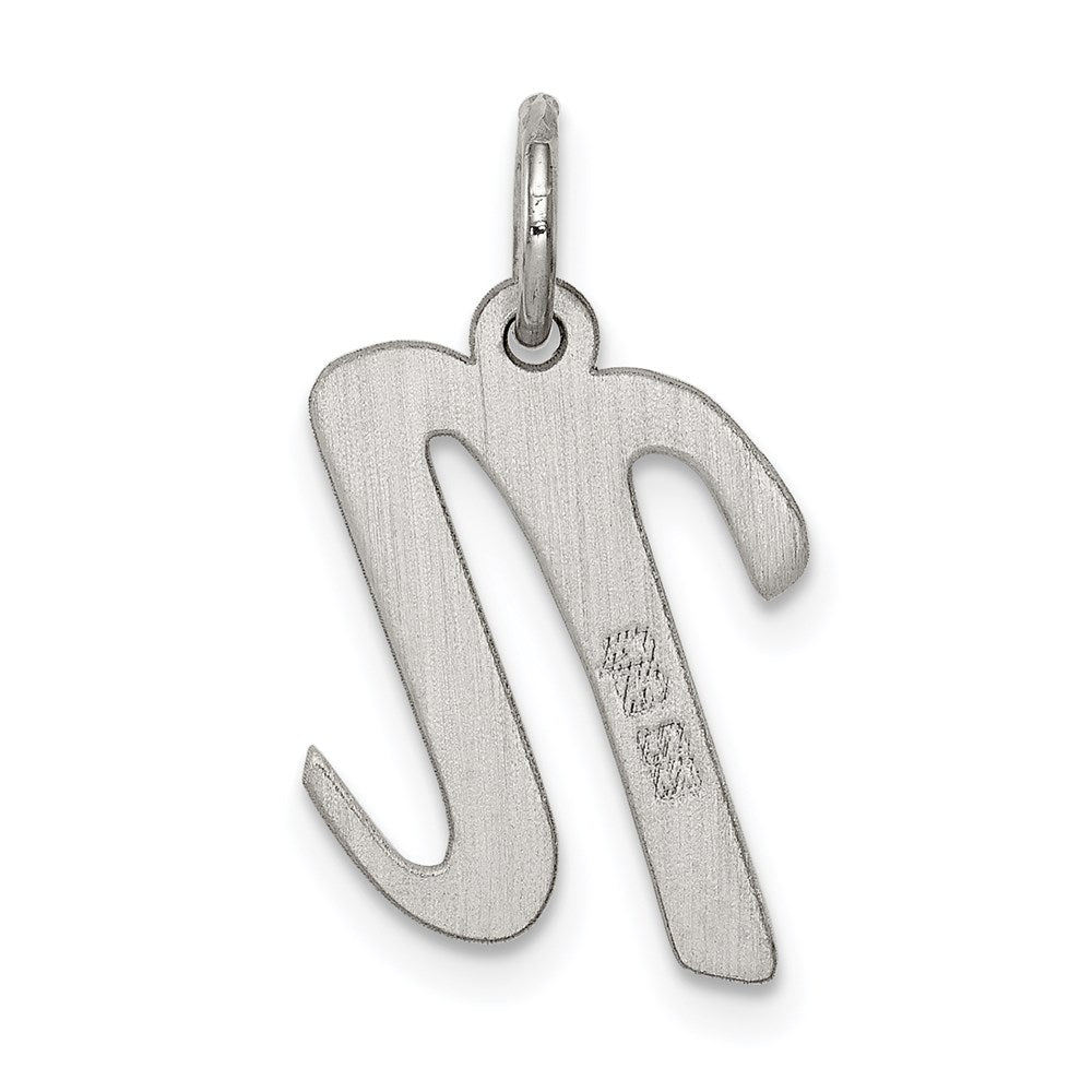Sterlingsilber Rhodiniert Schreibschrift Buchstabe N Initiale Charm