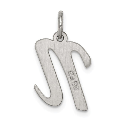 Sterlingsilber Rhodiniert Schreibschrift Buchstabe N Initiale Charm